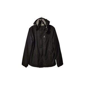 Outdoor Life Hooded Jacket Men Small Black Zip Winter Lightweight